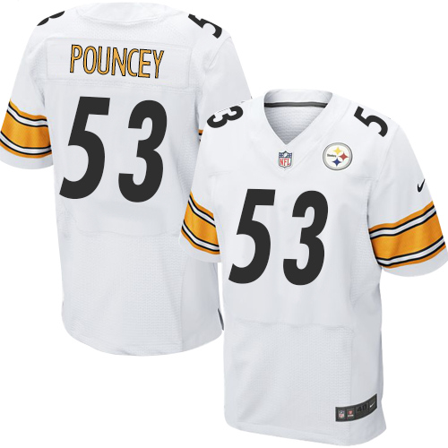 Men's Elite Maurkice Pouncey Nike Jersey White Road - #53 NFL Pittsburgh Steelers